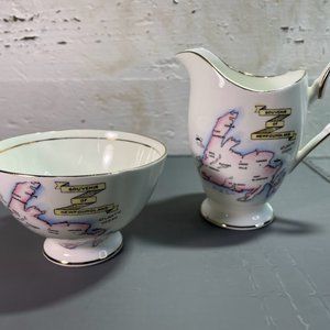 Elizabethan by Taylor & Kent Bone China Newfoundland Souvenir Cream & Open Sugar